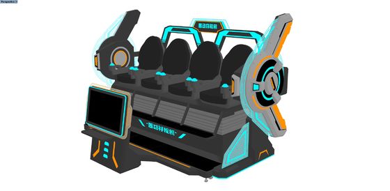 FUN Cinema 4 Seat VR Cinema Simulator. Multiplayer 9D VR Motion Ride z dużym ekranem z przodu, projektem splicingowym, okularami DPVR i dynamicznymi efektami specjalnymi