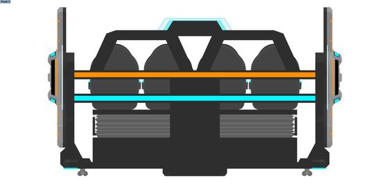 FUN Cinema 4 Seat VR Cinema Simulator. Multiplayer 9D VR Motion Ride z dużym ekranem z przodu, projektem splicingowym, okularami DPVR i dynamicznymi efektami specjalnymi