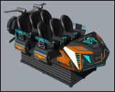 Symulator kina VR Fun Chariot 6-osobowy | Wieloosobowa przejażdżka 9D z ruchem z konstrukcją korbową, dwukolorowymi światłami LED, ponad 20 ekskluzywnymi grami i okularami DPVR – Producent SKYFUN