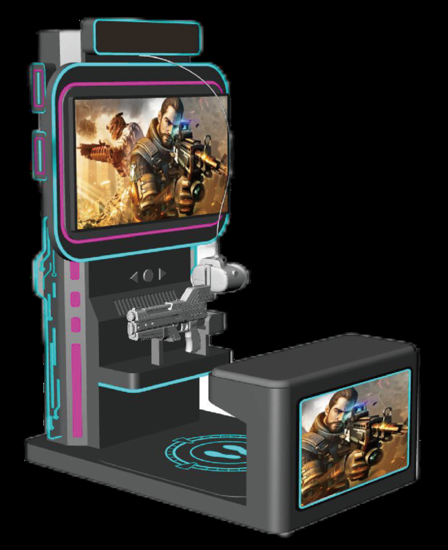 Zabawny Flyer VR Simulator Strzelania ∙ Coin & QR Płatność Self-Service, VR Strzelanie z Designem Siedzeń, 10+ Gry, DPVR Okulary E3S & 42-calowy Monitor