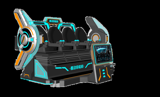 FUN Cinema 4 Seat VR Cinema Simulator. Multiplayer 9D VR Motion Ride z dużym ekranem z przodu, projektem splicingowym, okularami DPVR i dynamicznymi efektami specjalnymi