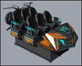 Symulator kina VR Fun Chariot 6-osobowy | Wieloosobowa przejażdżka 9D z ruchem z konstrukcją korbową, dwukolorowymi światłami LED, ponad 20 ekskluzywnymi grami i okularami DPVR – Producent SKYFUN